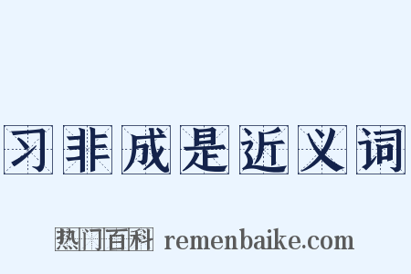 习非成是近义词是什么意思的图片